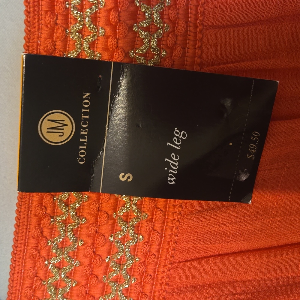 JM Collection Bohemian style flowy wide leg pants, NEW - Picture 10 of 11